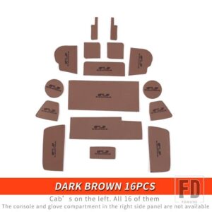 トヨタ 06-21 年 FJ クルーザーアクセサリー内装ドア溝マット牛革滑り止め装飾 - Dark Brown