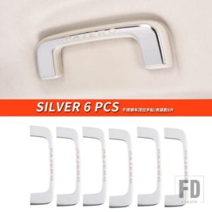 三菱 パジェロアクセサリー V87V93V95V97V98 ルーフハンドルカバーパジェロ IO フルピニンモンテロ装飾 - Silver 6 PCS