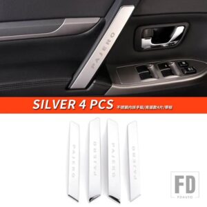 三菱 パジェロアクセサリー V93V97V98 ドアハンドルカバーパジェロ IO フルピニンモンテロ室内装飾 - Silver 4 PCS