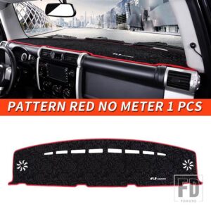 トヨタ 06-21 年 FJ クルーザーアクセサリーインテリアダッシュボード滑り止めアンチグレア装飾マットパッド - Pattern red no meter