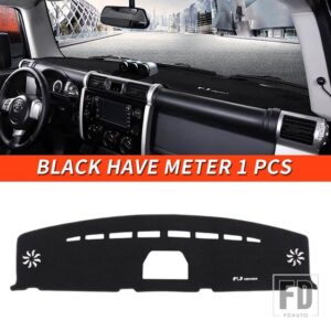 トヨタ 06-21 年 FJ クルーザーアクセサリーインテリアダッシュボード滑り止めアンチグレア装飾マットパッド - Black have meter