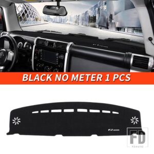 トヨタ 06-21 年 FJ クルーザーアクセサリーインテリアダッシュボード滑り止めアンチグレア装飾マットパッド - Black no meter