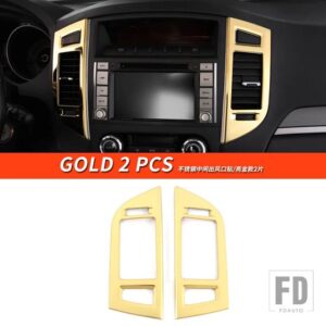 三菱 パジェロアクセサリー V87V93V97 ミドルエアアウトカバーパジェロ IO フルピニンモンテロ装飾 - Gold 2 PCS