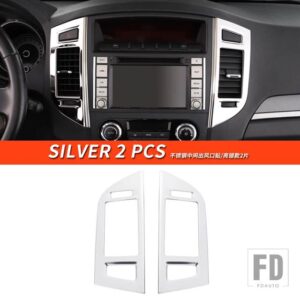 三菱 パジェロアクセサリー V87V93V97 ミドルエアアウトカバーパジェロ IO フルピニンモンテロ装飾 - Silver 2 PCS