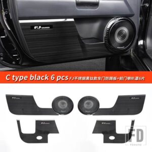 トヨタ 06-22 年 FJ クルーザーアクセサリーステッカー室内装飾ドア音響カバーマルチトーンクラクソンホーン - C Type black 6pcs