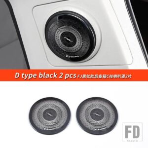 トヨタ 06-22 年 FJ クルーザーアクセサリーステッカー室内装飾ドア音響カバーマルチトーンクラクソンホーン - D Type black 2pcs