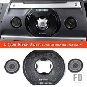 トヨタ 06-22 年 FJ クルーザーアクセサリーステッカー室内装飾ドア音響カバーマルチトーンクラクソンホーン - E Type black 3pcs