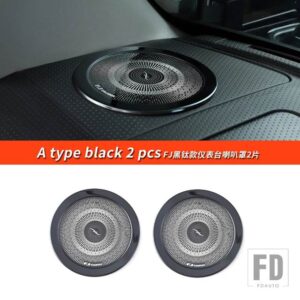 トヨタ 06-22 年 FJ クルーザーアクセサリーステッカー室内装飾ドア音響カバーマルチトーンクラクソンホーン - A Type black 2pcs
