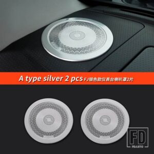 トヨタ 06-22 年 FJ クルーザーアクセサリーステッカー室内装飾ドア音響カバーマルチトーンクラクソンホーン - A Type silver 2pcs