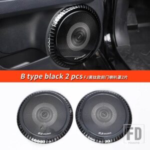 トヨタ 06-22 年 FJ クルーザーアクセサリーステッカー室内装飾ドア音響カバーマルチトーンクラクソンホーン - B Type black 2pcs