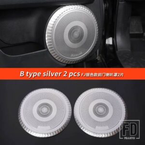 トヨタ 06-22 年 FJ クルーザーアクセサリーステッカー室内装飾ドア音響カバーマルチトーンクラクソンホーン - B Type silver 2pcs