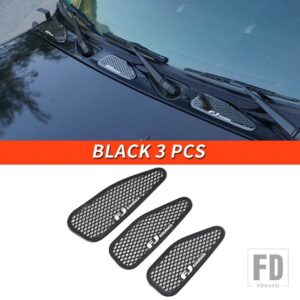トヨタ 06-21 年 FJ クルーザーアクセサリー外装ステンレスフロントフードベント装飾ピース - Black