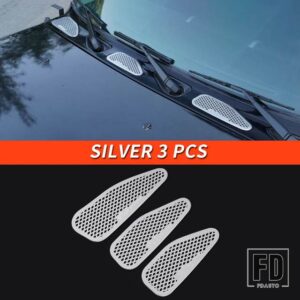 トヨタ 06-21 年 FJ クルーザーアクセサリー外装ステンレスフロントフードベント装飾ピース - Silver