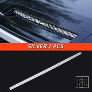 トヨタ 06-21 年 FJ クルーザーアクセサリー外装フードフロントグリルステンレスパッチ装飾 - Silver
