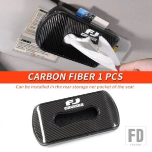 トヨタ 06-21 年 FJ クルーザーアクセサリーインテリアカーボンレザーティッシュ収納ボックス装飾 - Carbon Fiber