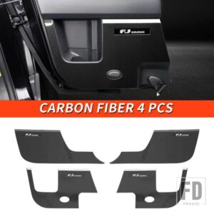 トヨタ 06-21 年 FJ クルーザーアクセサリー内装ドアガードプレートステンレス装飾 - Carbon Fiber