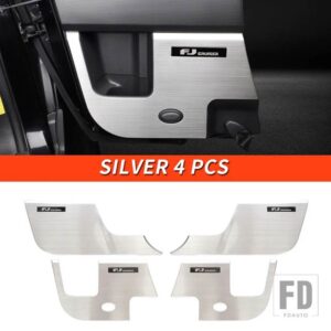 トヨタ 06-21 年 FJ クルーザーアクセサリー内装ドアガードプレートステンレス装飾 - Silver