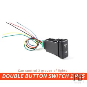 トヨタ 06-21 年 FJ クルーザールーフラックアクセサリー外装インナーフレームスイッチ LED ライトはしご合金 - Double button switch