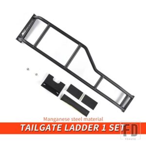 トヨタ 06-21 年 FJ クルーザールーフラックアクセサリー外装インナーフレームスイッチ LED ライトはしご合金 - Tailgate ladder