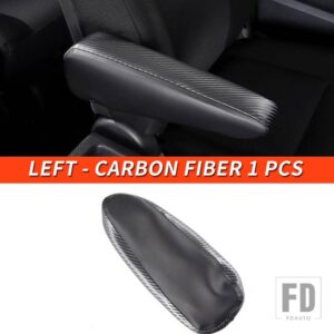 トヨタ 06-21 年 FJ クルーザーアクセサリー内装シートアームレストハンドルカバー装飾レザーケース - Left - Carbon fiber