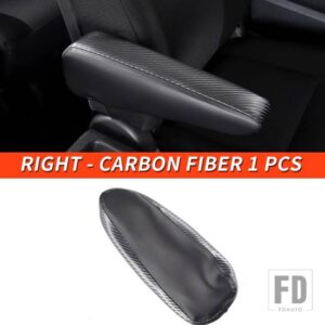 トヨタ 06-21 年 FJ クルーザーアクセサリー内装シートアームレストハンドルカバー装飾レザーケース - Right - Carbon fiber