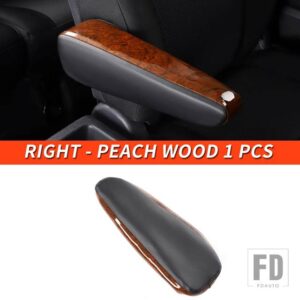 トヨタ 06-21 年 FJ クルーザーアクセサリー内装シートアームレストハンドルカバー装飾レザーケース - Right - Peach wood