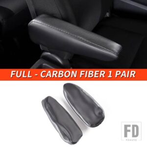 トヨタ 06-21 年 FJ クルーザーアクセサリー内装シートアームレストハンドルカバー装飾レザーケース - Full - Carbon fiber