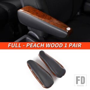 トヨタ 06-21 年 FJ クルーザーアクセサリー内装シートアームレストハンドルカバー装飾レザーケース - Full - Peach wood