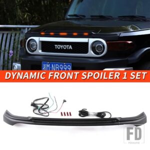 トヨタ 06-21 年 FJ クルーザーアクセサリー外装 LED ダイナミックライトフロントフードスポイラー砂利バッフル - Dynamic frontSpoiler