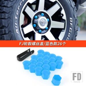 06-21 年 TOTOTA FJ クルーザーアクセサリー外装ホイールハブナットボルト防錆装飾カバー - Blue - 26 pcs