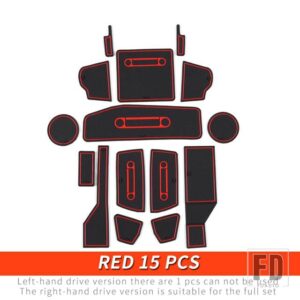 トヨタ 06-21 年 FJ クルーザーアクセサリー内装ドア溝マットシリカゲルゴム滑り止め装飾 - Red