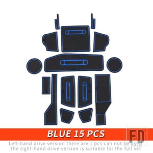 トヨタ 06-21 年 FJ クルーザーアクセサリー内装ドア溝マットシリカゲルゴム滑り止め装飾 - Blue