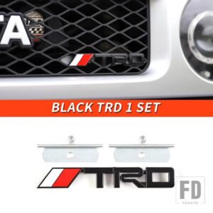 トヨタ 06-21 年 FJ クルーザーアクセサリー外装ラジエーターフロントグリッド装飾トリコロールサイン - Black TRD