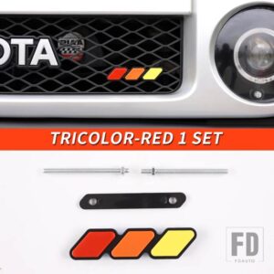 トヨタ 06-21 年 FJ クルーザーアクセサリー外装ラジエーターフロントグリッド装飾トリコロールサイン - Tricolor-Red