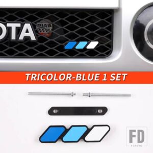 トヨタ 06-21 年 FJ クルーザーアクセサリー外装ラジエーターフロントグリッド装飾トリコロールサイン - Tricolor-Blue