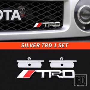 トヨタ 06-21 年 FJ クルーザーアクセサリー外装ラジエーターフロントグリッド装飾トリコロールサイン - Silver TRD