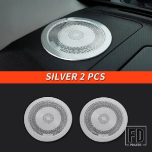 トヨタ 06-21 年 FJ クルーザーアクセサリーインテリアインパネスピーカーステンレスカバー - Silver