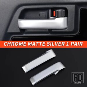 トヨタ 06-21 年 FJ クルーザーアクセサリー内装インナーハンドルカバーステッカー装飾 - Chrome matte silver