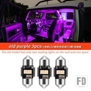 トヨタ 06-21 年 FJ クルーザーアクセサリー LED ライト車両インテリアランプ高輝度ライト - old purple 3pcs