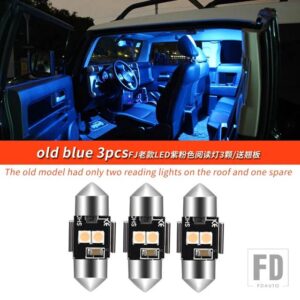 トヨタ 06-21 年 FJ クルーザーアクセサリー LED ライト車両インテリアランプ高輝度ライト - old blue 3pcs