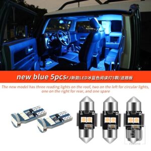 トヨタ 06-21 年 FJ クルーザーアクセサリー LED ライト車両インテリアランプ高輝度ライト - new blue 5pcs