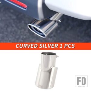 トヨタ 06-21 年 FJ クルーザーアクセサリー外装テール喉マフラーテールセクションノイズ低減装飾 - Curved Silver
