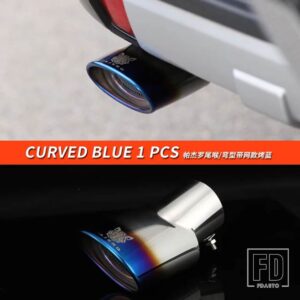 三菱 パジェロアクセサリーテールスロートエキゾーストパイプテールセクションノイズリダクションパジェロIOFULL PININ V73V75V77V87V93V95V97 - Curved Blue
