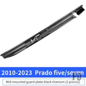 トヨタ 2010-2023 ランドクルーザープラド 150 しきい値アクセサリーキャリアテールドアガードボードドアプロテクター J15 - Center black