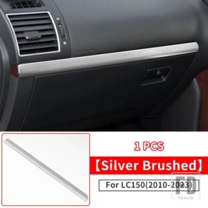トヨタ 2010-2023 右舵車 ランドクルーザープラド 150 センターコンソール装飾ストリップ LC150 J150 インテリアアクセサリー - Silver