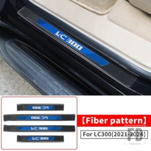トヨタ ステンレスしきい値 ランドクルーザー 300 2021-2024 LC300 内装アップグレードアクセサリー - Fiber pattern