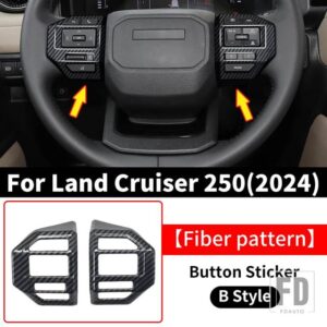 トヨタ ステアリングホイール装飾ペースト 2024 ランドクルーザー 250 1958 プラド LC250 インテリアアクセサリーアップグレード - Button Fiber