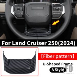 トヨタ ステアリングホイール装飾ペースト 2024 ランドクルーザー 250 1958 プラド LC250 インテリアアクセサリーアップグレード - U-Shaped Fiber