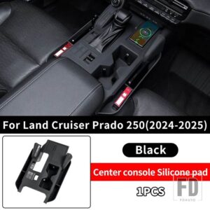 トヨタ 2024 2025 ランドクルーザー 250 1958 プラド LC250 ギアボックスカバーシート収納ボックスインテリアアップグレードアクセサリー - Black (LHD)