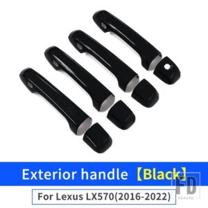 レクサス 外装ドアハンドルカバー LX570 LX 570 アップグレード装飾アクセサリー 2019-22 - Black